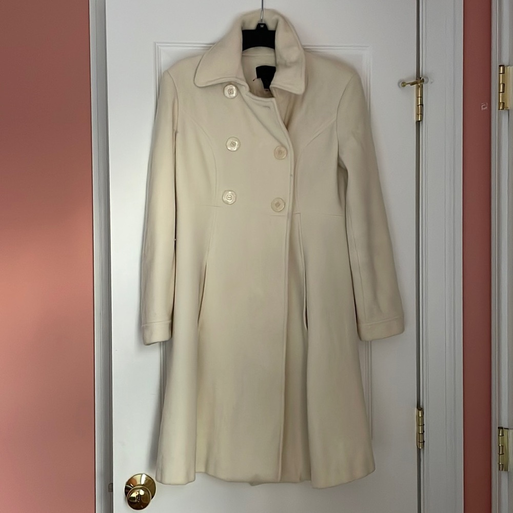 Wool Peacoat- Winter White /Lined